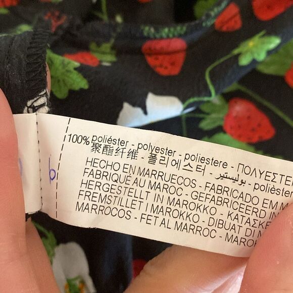 Zara Black Strawberry Print Mini Romper Size XS - Picture 9 of 16